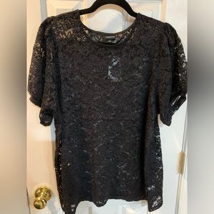 TORRID Sheer Lace Puff Sleeve Top
